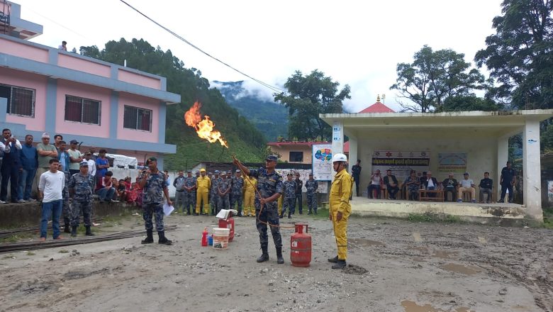 बझाङमा ग्यासजन्य आगलागी सम्वन्धि कृतिम अभ्यास सम्पन्न