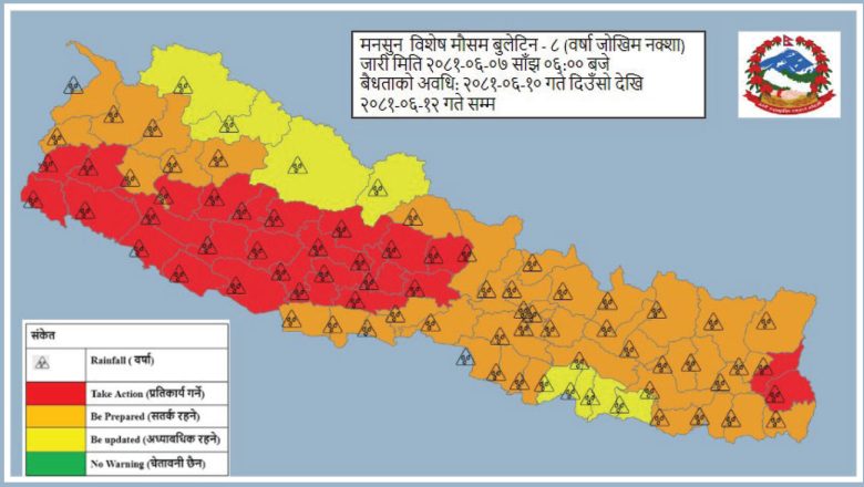 साताभर वर्षाको सम्भावना, बिहीबारदेखि अझ धेरै वर्षा हुने