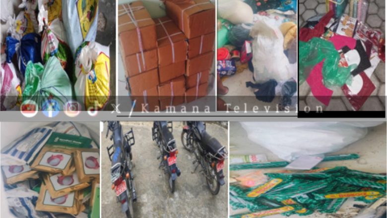 कञ्चनपुरमा तीन मोटरसाइकलसहित पाँच लाख बढीको अवैध सामान बरामद
