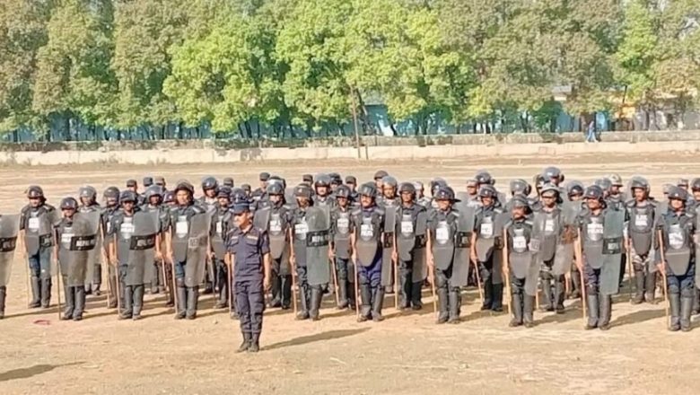कञ्चनपुरमा नेपाल प्रहरी र सशस्त्र प्रहरीको भिड नियन्त्रण अभ्यास